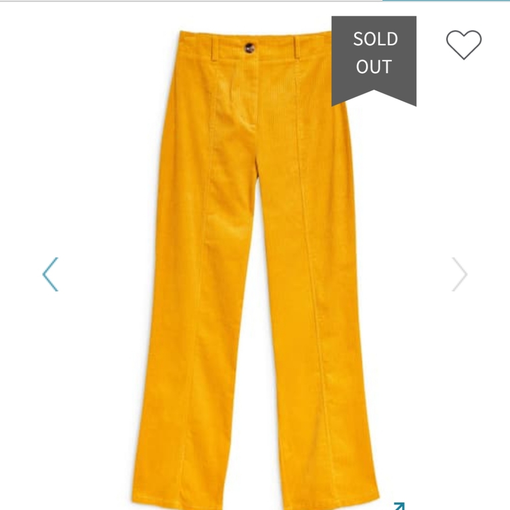 Topshop Mustard Corduroy Trousers